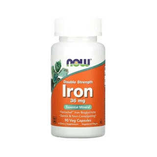 NOW Foods – Fer 36 mg, 90 capsules végétales