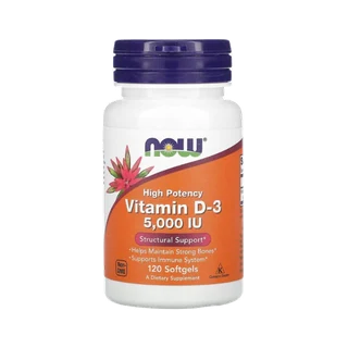 Now Foods - Vitamine D 3, 5000 lU, 120 Gélules