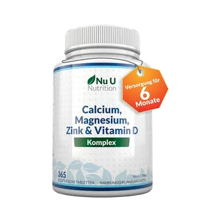Nu U Nutrition – Calcium Magnésium Zinc Vitamine D, 365 Comprimés