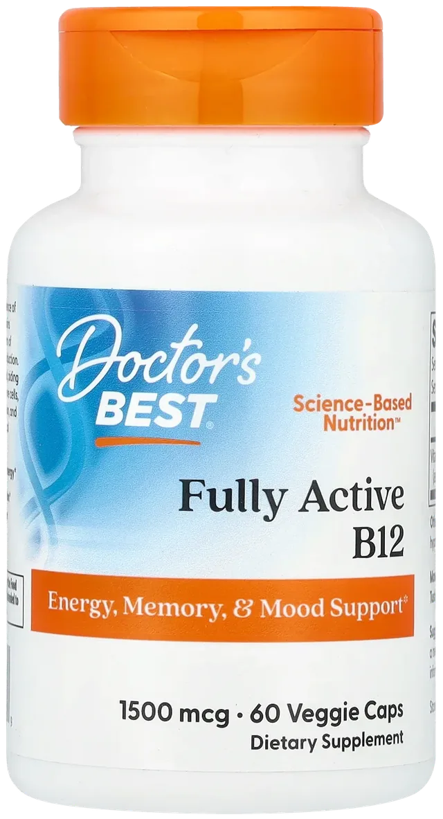 Doctor’s Best – Vitamine B12 Entièrement Active, 1500 µg, 60 Capsules
