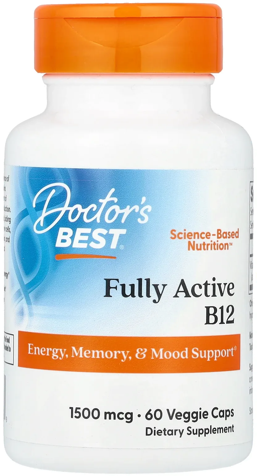 Doctor’s Best – Vitamine B12 Entièrement Active, 1500 µg, 60 Capsules