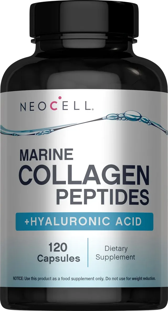 Un flacon de NeoCell - Collagène Marin, 120 comprimés. Profitez des bienfaits du collagène marin pour une peau, des cheveux et des ongles en pleine santé avec Neocell collagène Maroc.