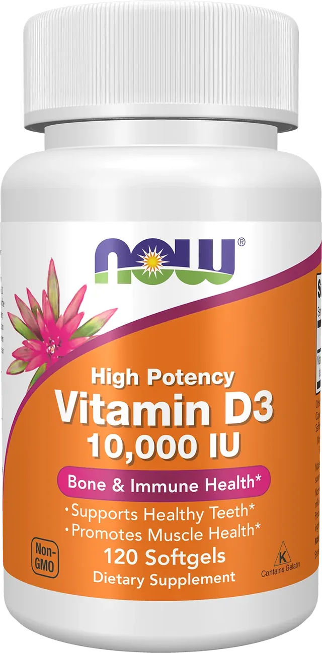 Now Foods - Vitamine D 3 10000 lU, 120 Gélules