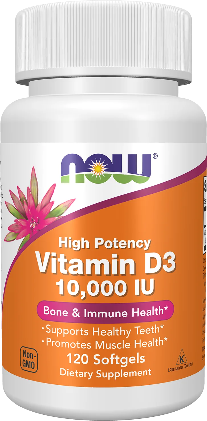 Now Foods - Vitamine D 3 10000 lU, 120 Gélules