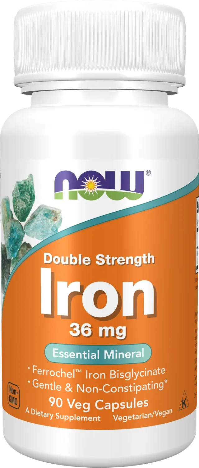 NOW Foods – Fer 36 mg, 90 capsules végétales