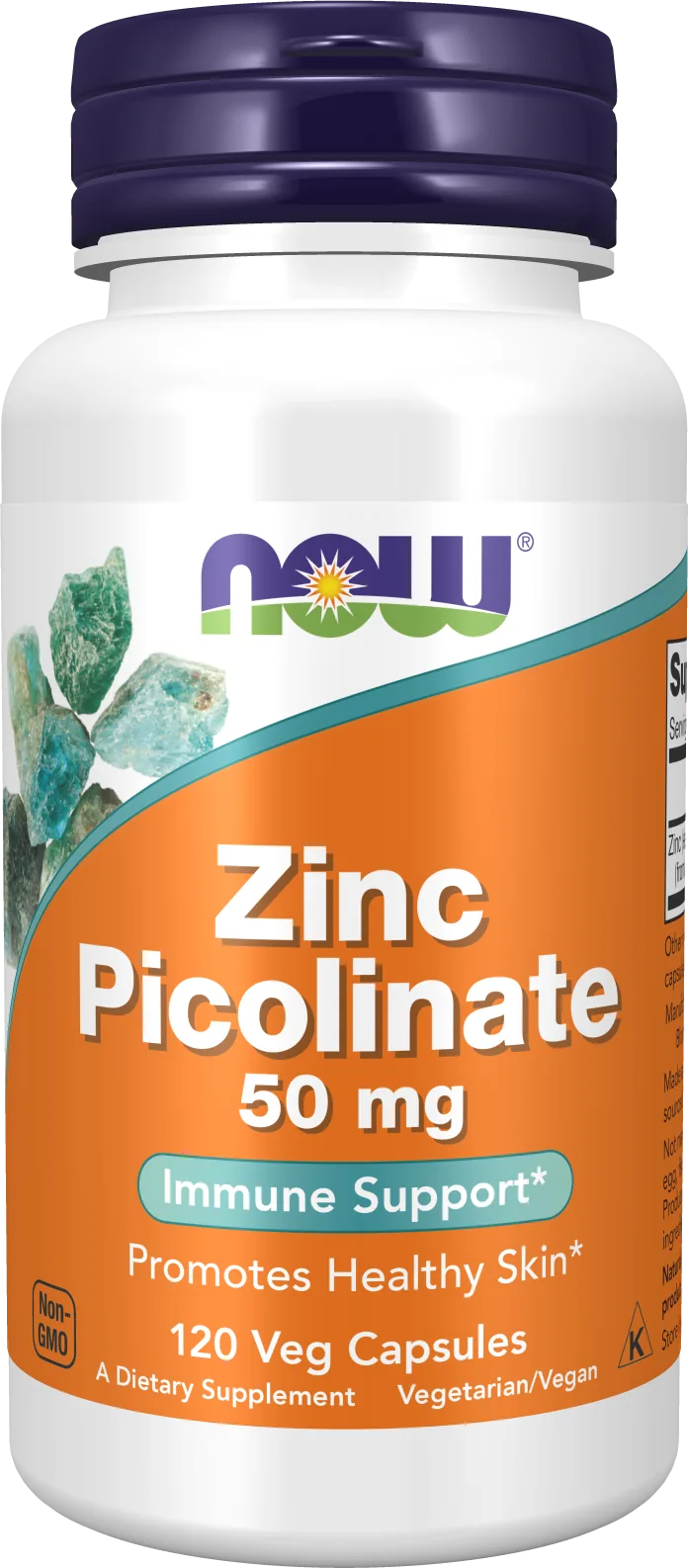 NOW Foods Picolinate de zinc, 50 mg, offre un soutien immunitaire avec 120 capsules végétales.