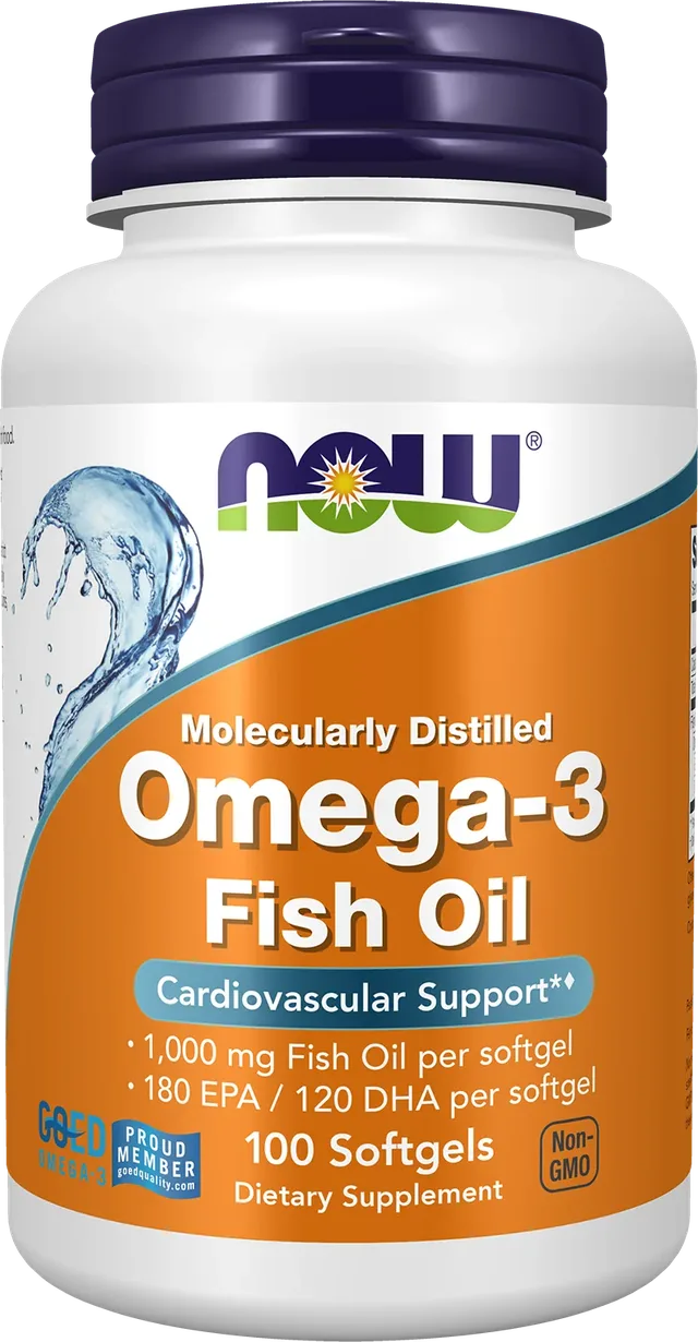 NOW Foods – Oméga-3 huile de poisson 1000 mg, 100 capsules molles