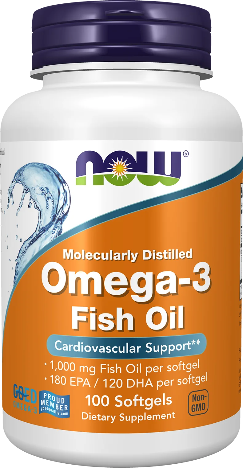 NOW Foods – Oméga-3 huile de poisson 1000 mg, 100 capsules molles