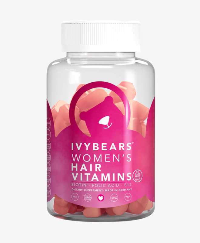 Une bouteille d'Ivybears - Womens Hair Biotin Sinc Vitamic C.