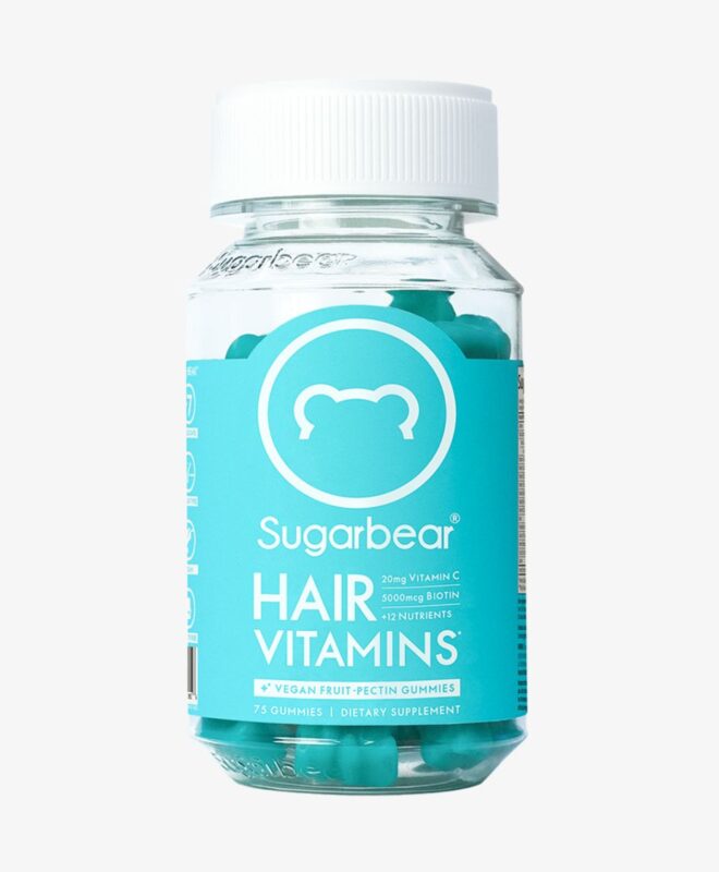 Une bouteille de SugarBearHair, vitamines pour cheveux, 60 unités.