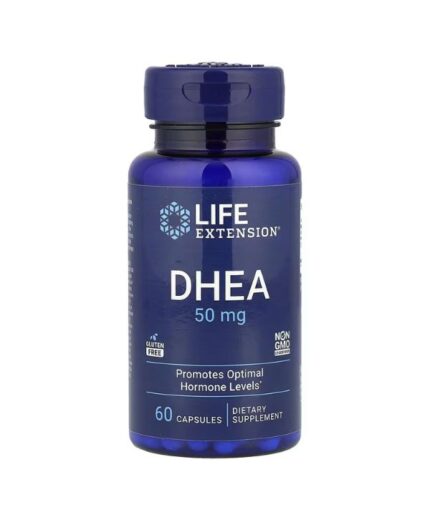 Life Extension - DHEA 50 mg, 60 gélules est un complément alimentaire qui soutient les niveaux d'hormones. Il est sans gluten et sans OGM.